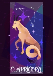 capricorn zodiac symbol goat icon sparkling stars connection