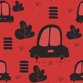 car backdrop red black repeating icons decor