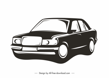 car model icon classical design silhouette sketch