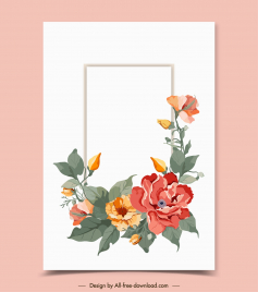 card design element elegant flower frame decor
