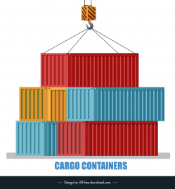 cargo container loading icon modern sketch