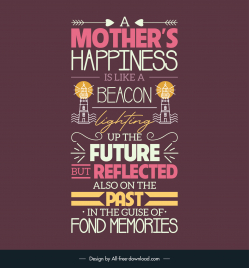 caring mothers day quotes banner template flat symmetric classical texts lighthouse arrows decor
