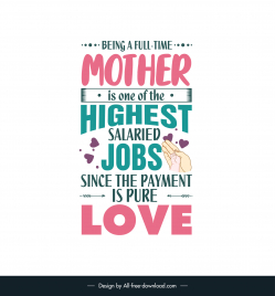 caring mothers day quotes poster template cute texts hearts holding hands arrows decor