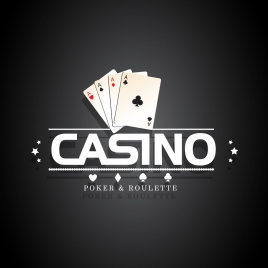 casino logo design card icons white elements decor