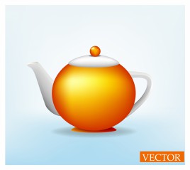 ceramic teapot vector art