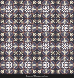 ceramic tile pattern repeating petals illusion dark classic