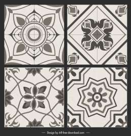 ceramic tile pattern templates black white flat symmetric