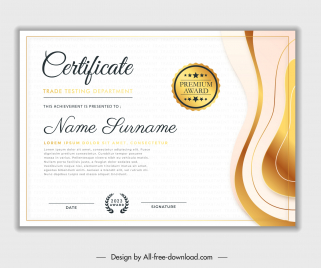 certificate background elegant curves texts