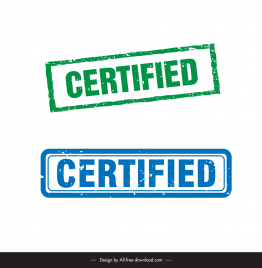certificate stamp templates flat classic rectangle shapes