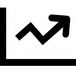 chart line arrow increase tendency sign