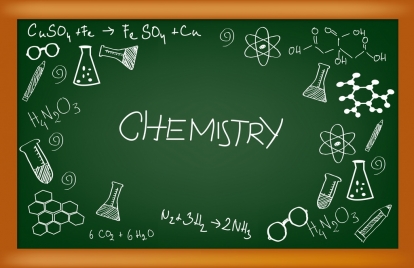 chemistry design elements chalkboard decoration handdrawn style