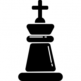 chess king sign icon flat silhouette sketch