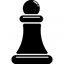 chess pawn sign icon flat silhouette sketch