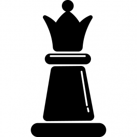 chess queen  sign icon flat silhouette sketch