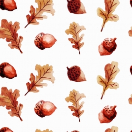 chestnut leaf background brown repeating icons