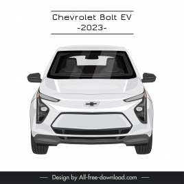 chevrolet bolt ev 2023 car model template symmetric front view