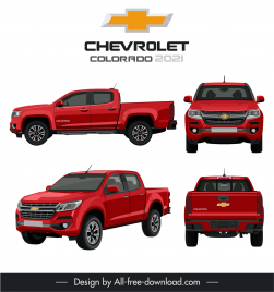 chevrolet colorado 2021 car models advertising template modern 3d sketch