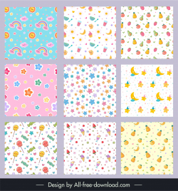 children pattern templates collection cute repeating