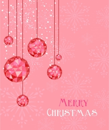 christmas background hanging gem decor pink design