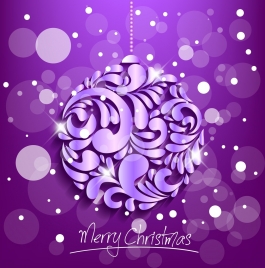 christmas background hanging object shiny bokeh purple decor