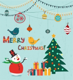 christmas background template symbols elements collection