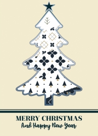 christmas background white fir tree icon flat design