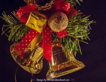 christmas bells brushes backdrop elegant contrast closeup