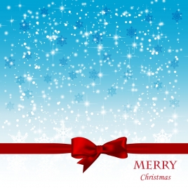 christmas card background with spark and red knot