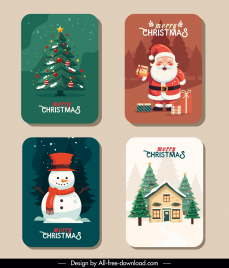 christmas card templates collection cute elegance