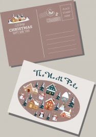 christmas envelop template winter design elements decor