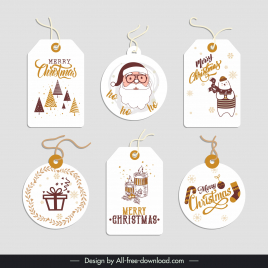 christmas gift tags collection cute handdrawn xmas symbols