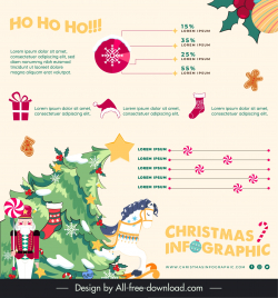 christmas infographic template cute xmas elements decor