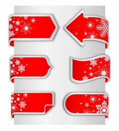 Christmas Paper Ribbon Banner label tags