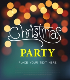 christmas party banner bokeh decoration