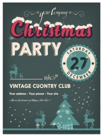 christmas party banner design with dark background