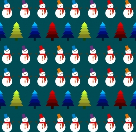 christmas pattern background repeating colored symbols elements decoration