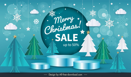 christmas sale banners template elegant modern 3d