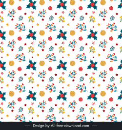 christmas seamless pattern template elegant repeating leaves decor elements