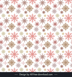 christmas seamless pattern template repeating symmetric snowflakes shapes decor