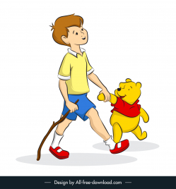 christopher robin my friends tigger pooh icon cute cartoon characters design