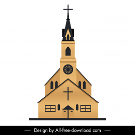 church sign icon symmetric european architecture sketch