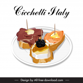 cicchetti italy food advertising banner elegant classical design