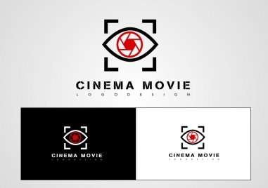 cinema movie logotype eye icon text decoration