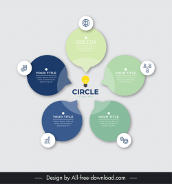 circle infographic template symmetric speech  bubbles shapes layout