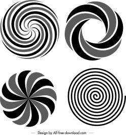 circle twisted shapes templates black white delusion sketch