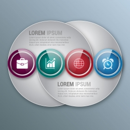 circular infographic design shiny curves and rounds decoration