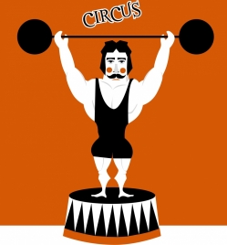 circus background athlete icon cartoon character
