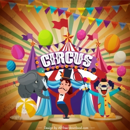 circus banner classic colorful dynamic eventful elements decor