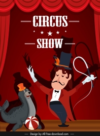 circus poster stage performance sketch cartoon design