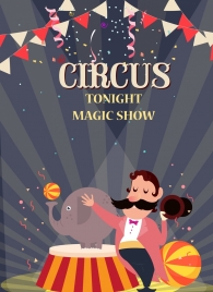 circus show advertisement eventful design colored cartoon